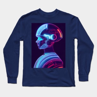 Artificial intelligence with human face Long Sleeve T-Shirt